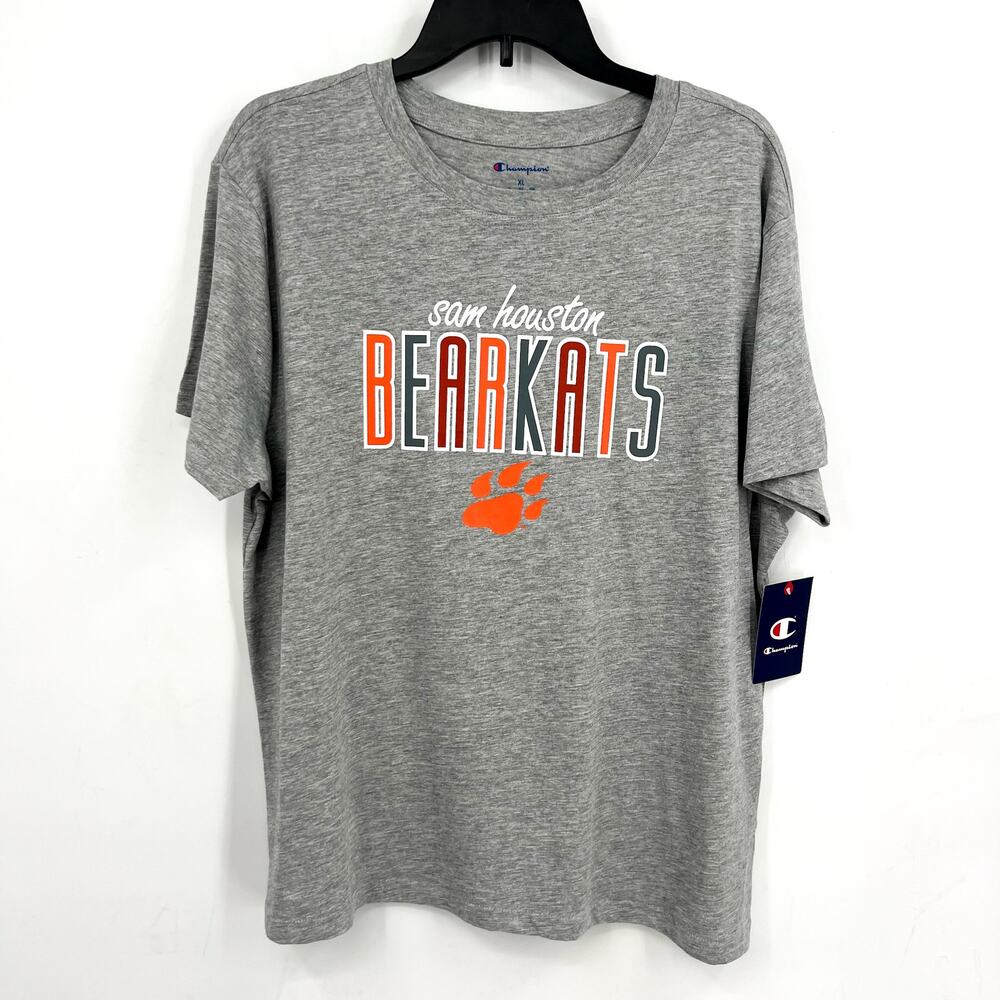CHAMPION Womens Sam Houston State Bearkats Core T-Shirt XL Gray Short Sleeve NWT